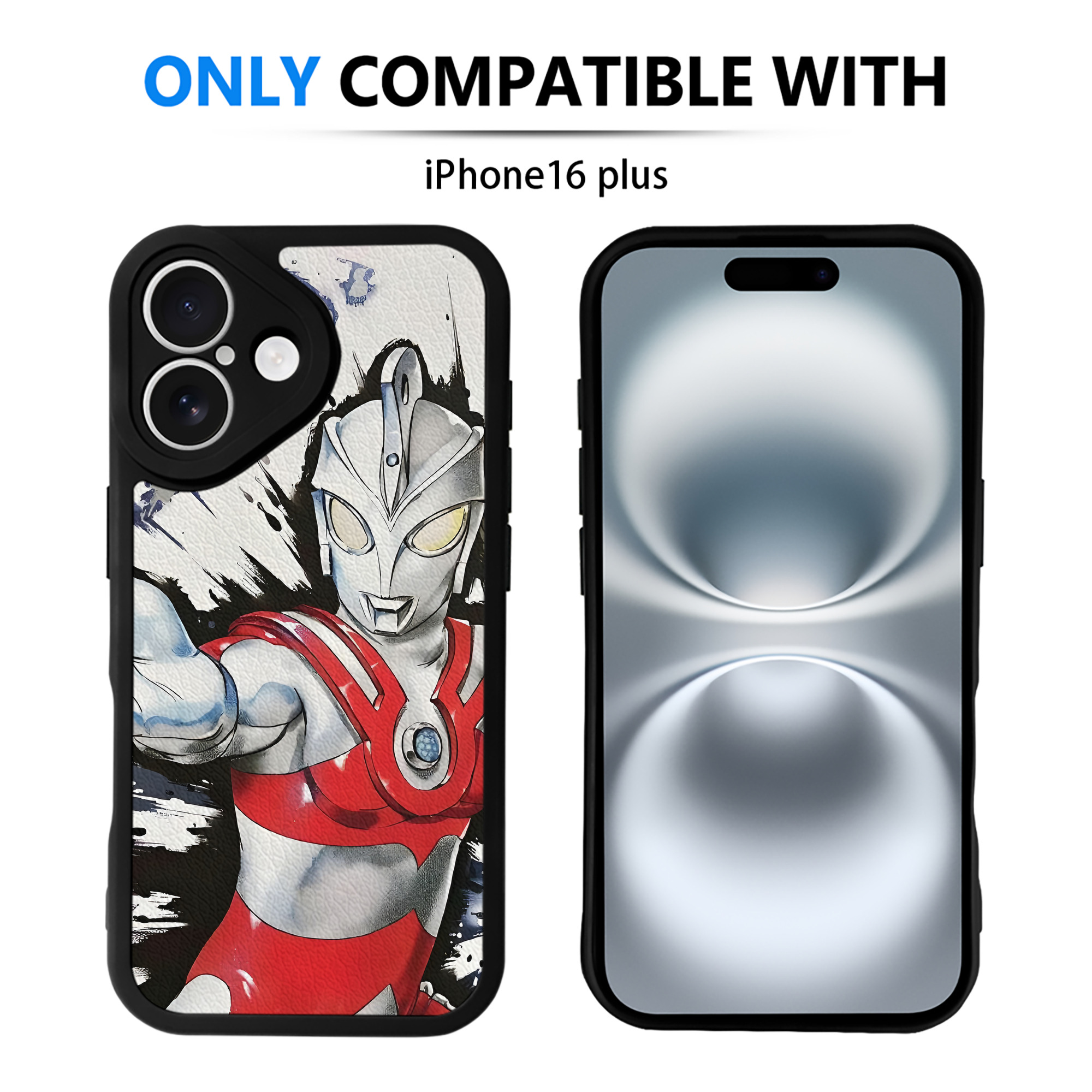 （画像用） ウルトラマン Ultraman 【iPhone 16シリーズ対応】シリコンスマホケース（レザー調） 材質：シリコン